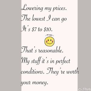 Lowering my prices.